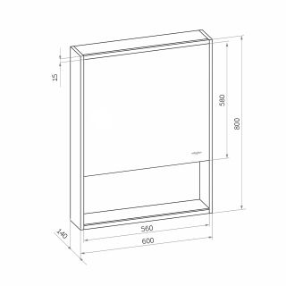 Зеркало-шкаф Reflexion Box White 60 RF2421BL с подсветкой 60х80